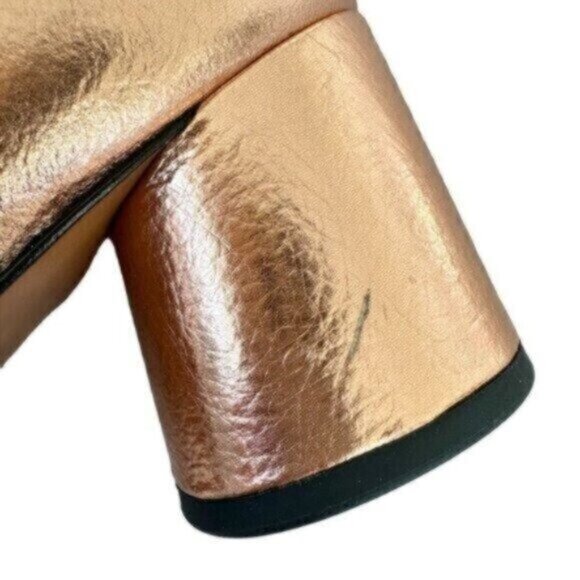 Marc Jacobs Rocket Chelsea Rose Gold Round Block Heel Ankle Booties Size 5 - Picture 7 of 11